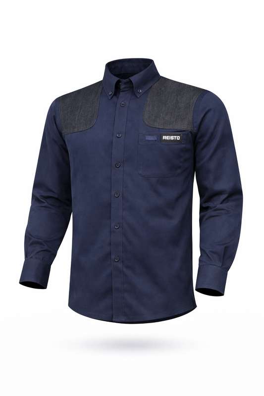 Navy Blue Reisto Shooting Shirt Front