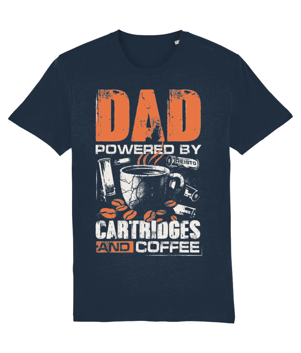 The REISTO “Dad Powered by Cartridges and Coffee” T-Shirt