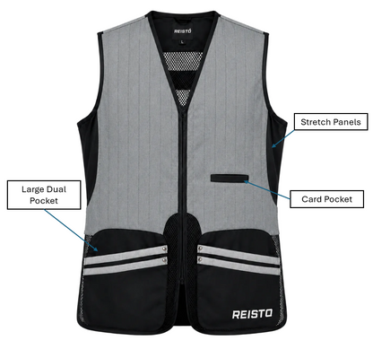 REISTO® Signature Clay Shooting Vest - Grey/Black