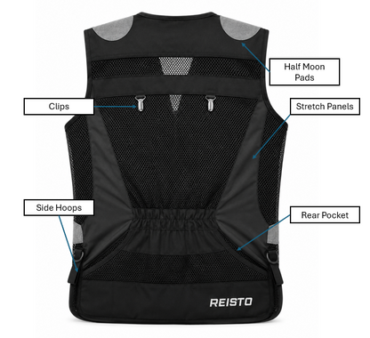 REISTO® Signature Clay Shooting Vest - Grey/Black