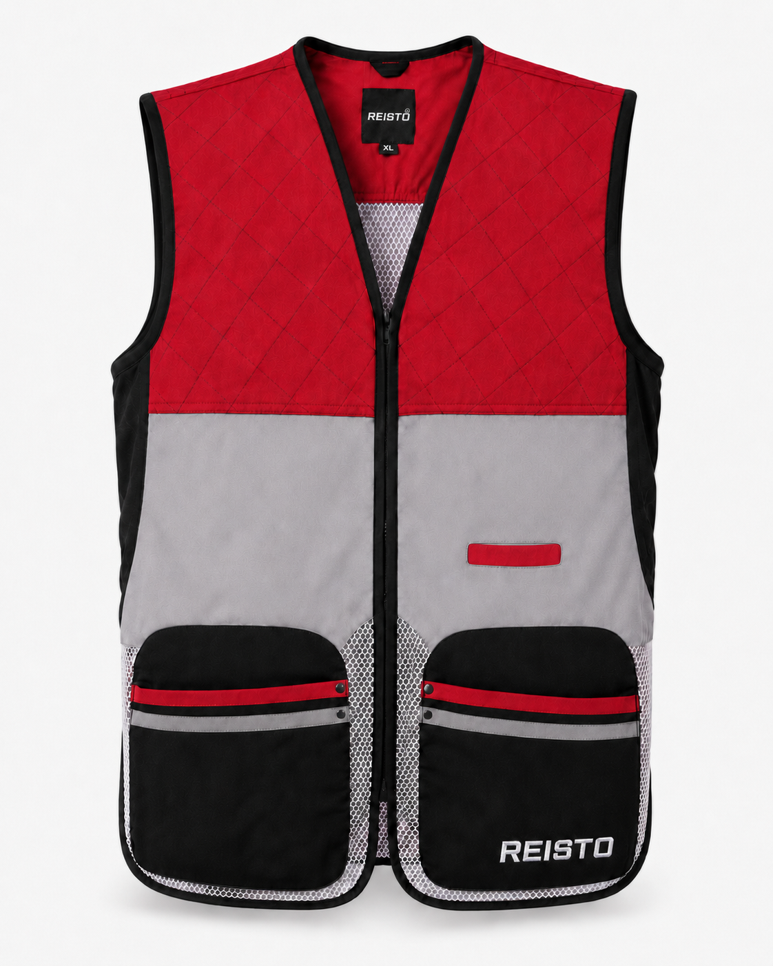 REISTO® Signature Clay Shooting Vest - Red/Grey - Men's