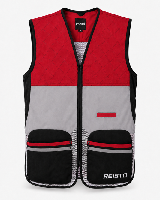 REISTO® Signature Clay Shooting Vest - Red/Grey - Men's