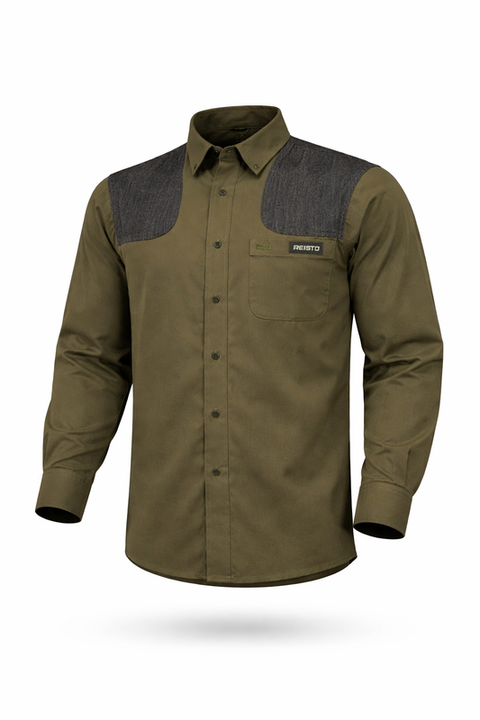 Muted Olive Reisto Shooting Shirt Front
