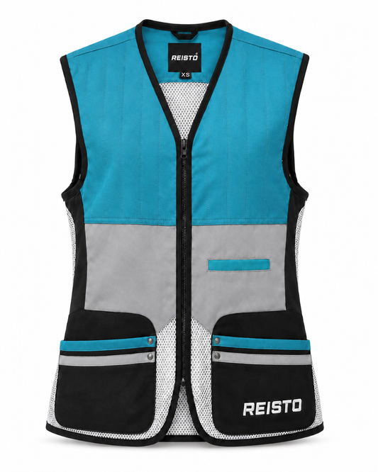 REISTO® Women’s Signature Clay Shooting Vest- Grey/Teal