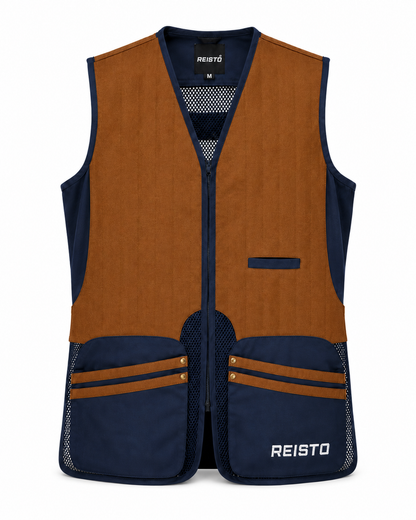 REISTO® Signature Clay Shooting Vest - Tan/Navy