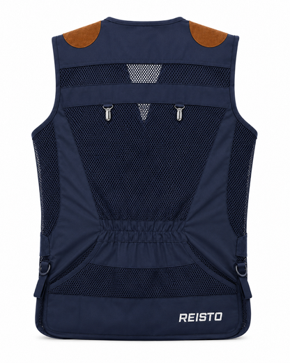 REISTO® Signature Clay Shooting Vest - Tan/Navy