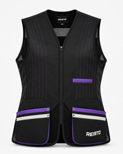 REISTO® Women’s Signature Clay Shooting Vest- Black/Purple