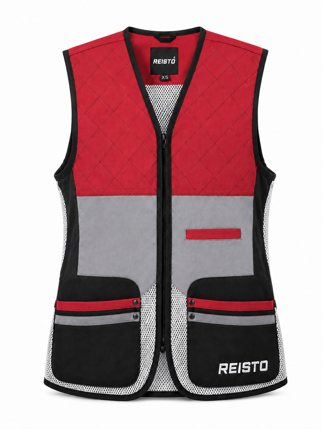 REISTO® Women’s Signature Clay Sporting Skeet Shooting Vest - Red/Grey