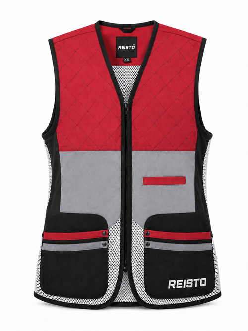 REISTO® Women’s Signature Clay Sporting Skeet Shooting Vest - Red/Grey
